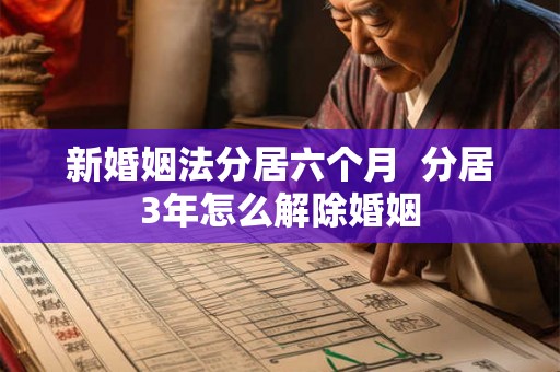 新婚姻法分居六个月  分居3年怎么解除婚姻