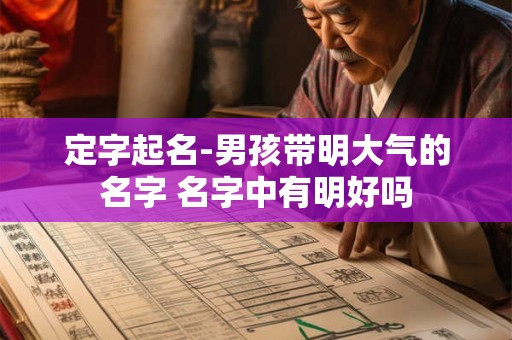 定字起名-男孩带明大气的名字 名字中有明好吗