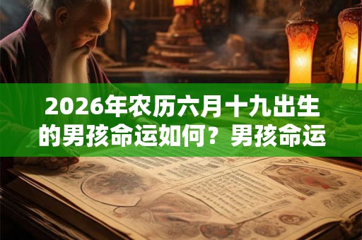 2026年农历六月十九出生的男孩命运如何？男孩命运解析