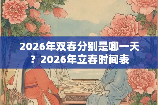 2026年双春分别是哪一天？2026年立春时间表