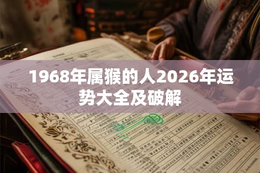 1968年属猴的人2026年运势大全及破解