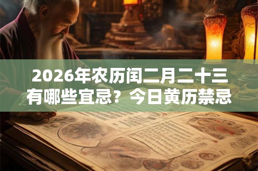 2026年农历闰二月二十三有哪些宜忌？今日黄历禁忌什么