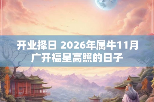 开业择日 2026年属牛11月广开福星高照的日子