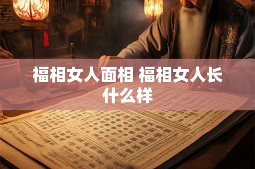 福相女人面相 福相女人长什么样 福相女人面相 福相女人长什么样