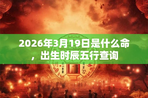 2026年3月19日是什么命，出生时辰五行查询