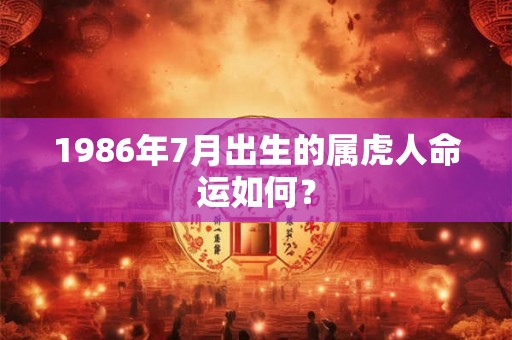 1986年7月出生的属虎人命运如何? 1986年7月出生的属虎人命运如何?