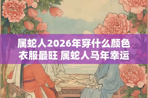 属蛇人2026年穿什么颜色衣服最旺 属蛇人马年幸运色是什么