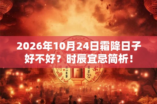 2026年10月24日霜降日子好不好？时辰宜忌简析！
