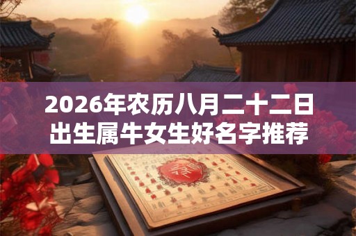 2026年农历八月二十二日出生属牛女生好名字推荐