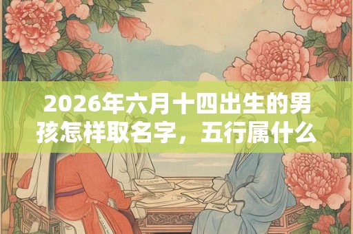 2026年六月十四出生的男孩怎样取名字，五行属什么