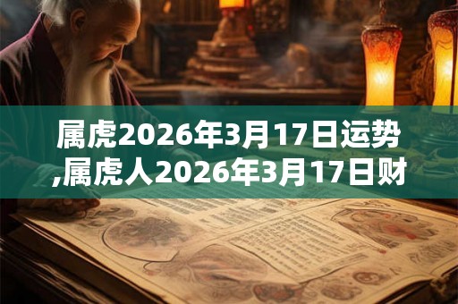 属虎2026年3月17日运势,属虎人2026年3月17日财运,生肖虎2026年3月17日运势