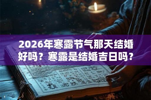2026年寒露节气那天结婚好吗？寒露是结婚吉日吗？