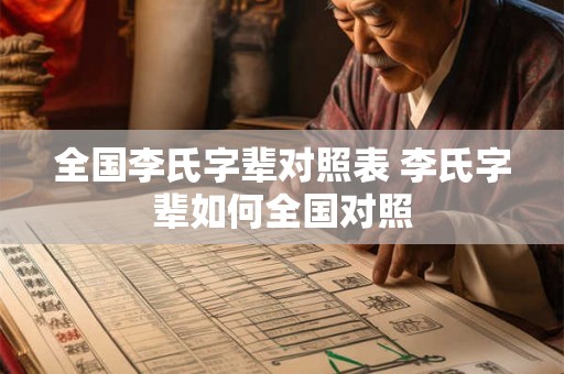 全国李氏字辈对照表 李氏字辈如何全国对照