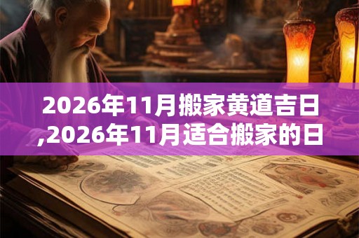 2026年11月搬家黄道吉日,2026年11月适合搬家的日子