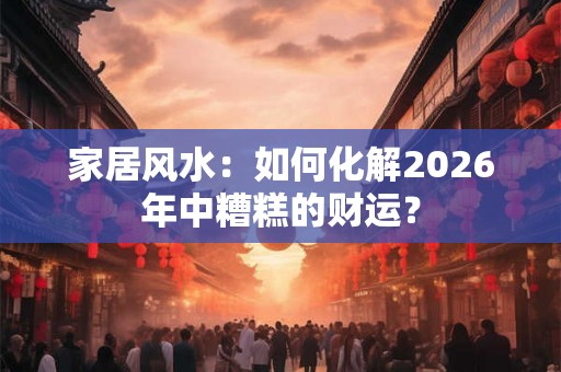 家居风水：如何化解2026年中糟糕的财运？