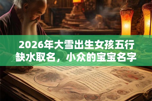 2026年大雪出生女孩五行缺水取名，小众的宝宝名字