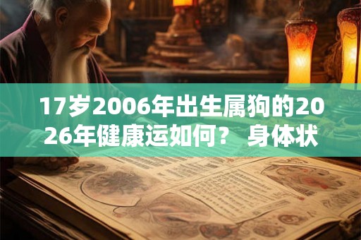 17岁2006年出生属狗的2026年健康运如何？ 身体状况整体不错