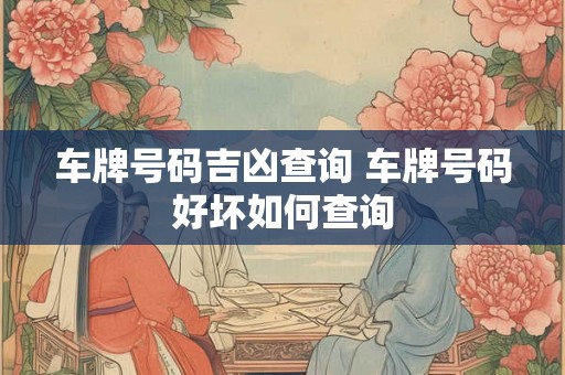 车牌号码吉凶查询 车牌号码好坏如何查询 车牌号码吉凶查询 车牌号码好坏如何查询