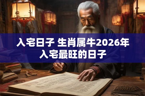 入宅日子 生肖属牛2026年入宅最旺的日子