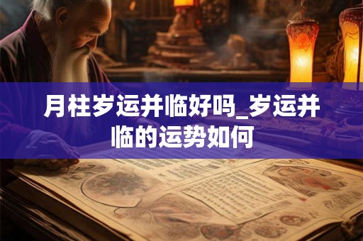 月柱岁运并临好吗_岁运并临的运势如何