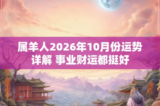 属羊人2026年10月份运势详解 事业财运都挺好 属羊人2026年10月份运势详解 事业财运都挺好
