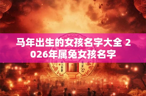 马年出生的女孩名字大全 2026年属兔女孩名字 马年出生的女孩名字大全 2026年属兔女孩名字