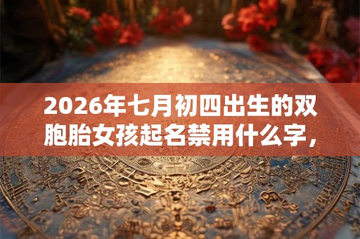 2026年七月初四出生的双胞胎女孩起名禁用什么字，五行属什么