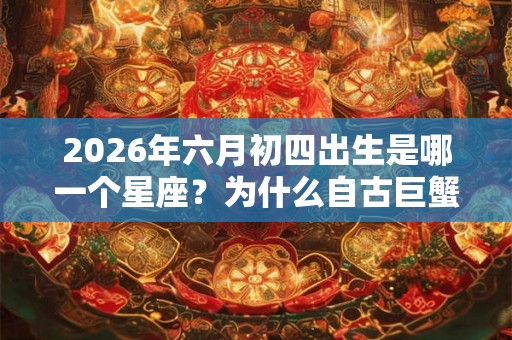 2026年六月初四出生是哪一个星座？为什么自古巨蟹出渣女