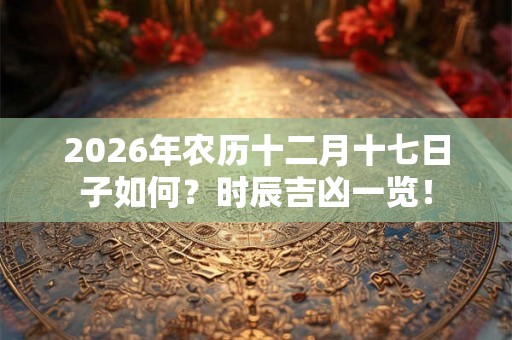 2026年农历十二月十七日子如何？时辰吉凶一览！