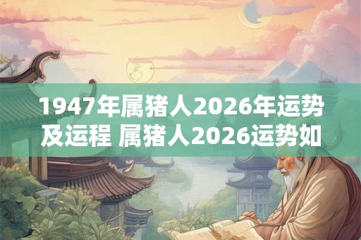 1947年属猪人2026年运势及运程 属猪人2026运势如何