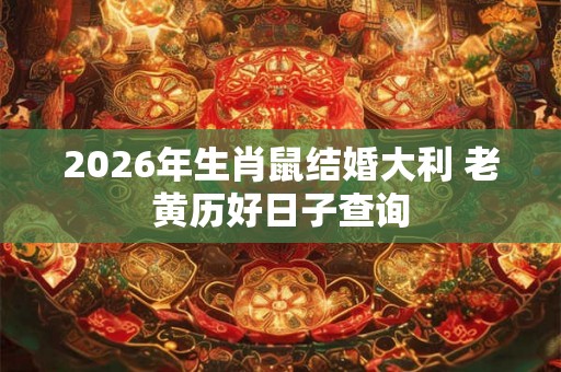 2026年生肖鼠结婚大利 老黄历好日子查询