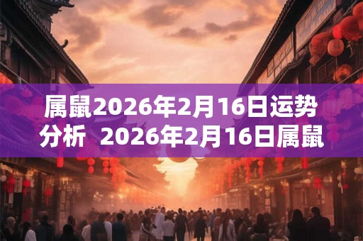 属鼠2026年2月16日运势分析  2026年2月16日属鼠今日运势