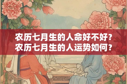 农历七月生的人命好不好？农历七月生的人运势如何？