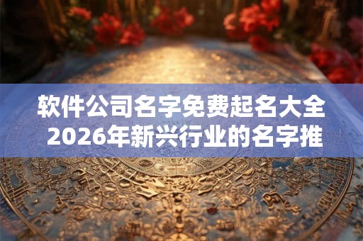 软件公司名字免费起名大全 2026年新兴行业的名字推荐