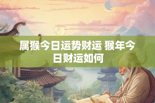 属猴今日运势财运 猴年今日财运如何