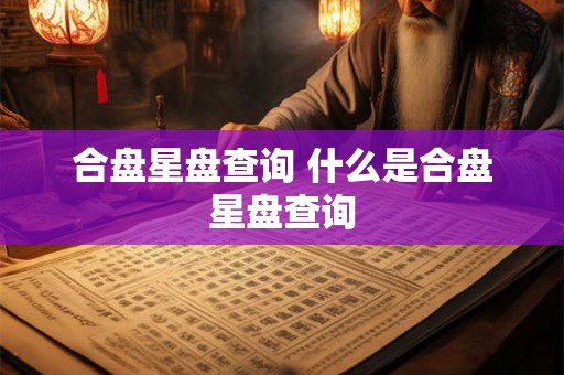 合盘星盘查询 什么是合盘星盘查询