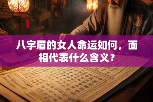 八字眉的女人命运如何，面相代表什么含义？