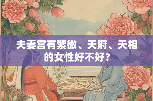 夫妻宫有紫微、天府、天相的女性好不好？