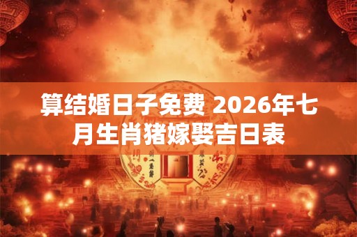 算结婚日子免费 2026年七月生肖猪嫁娶吉日表 算结婚日子免费 2026年七月生肖猪嫁娶吉日表
