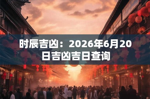 时辰吉凶：2026年6月20日吉凶吉日查询