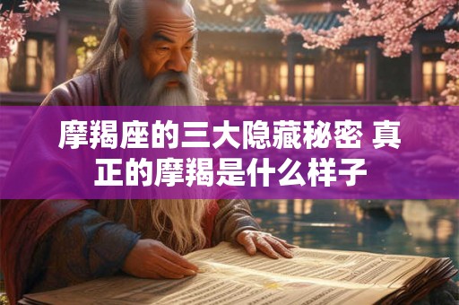摩羯座的三大隐藏秘密 真正的摩羯是什么样子