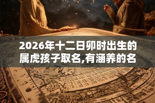 2026年十二日卯时出生的属虎孩子取名,有涵养的名字