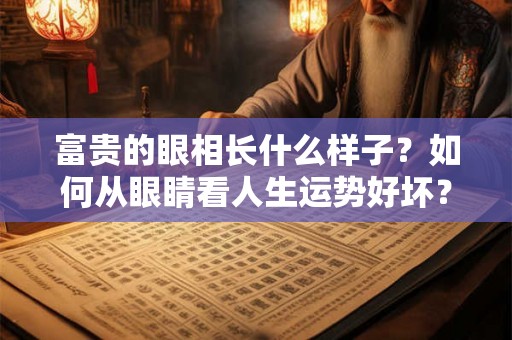 富贵的眼相长什么样子？如何从眼睛看人生运势好坏？