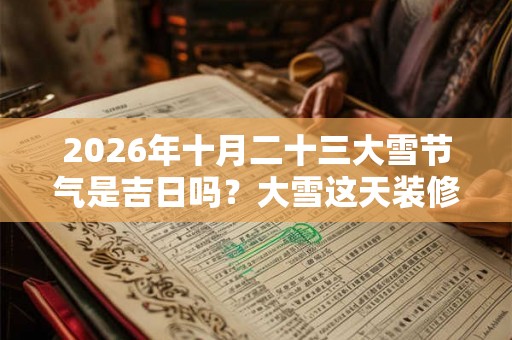 2026年十月二十三大雪节气是吉日吗?大雪这天装修动土好吗? 2026年十月二十三大雪节气是吉日吗?大雪这天装修动土好吗?