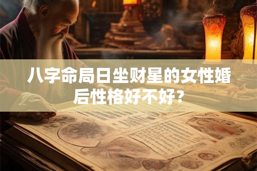八字命局日坐财星的女性婚后性格好不好? 八字命局日坐财星的女性婚后性格好不好?