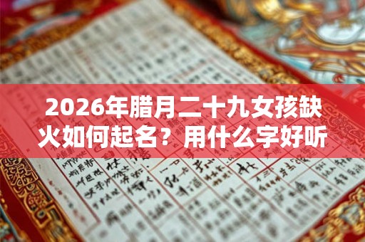 2026年腊月二十九女孩缺火如何起名？用什么字好听？