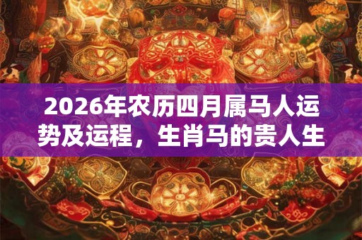 2026年农历四月属马人运势及运程，生肖马的贵人生肖！