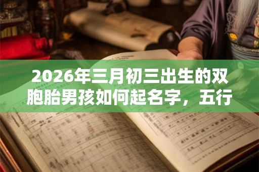 2026年三月初三出生的双胞胎男孩如何起名字，五行属什么