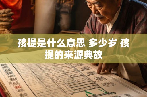 孩提是什么意思 多少岁 孩提的来源典故