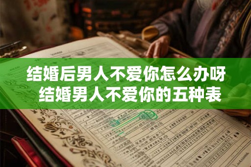 结婚后男人不爱你怎么办呀  结婚男人不爱你的五种表现
